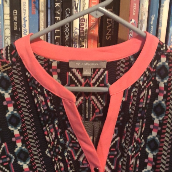 NY Collection Geometric Print Short Romper  Sz L - Picture 2 of 8